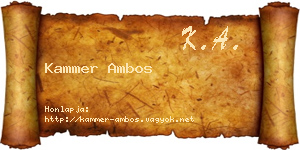 Kammer Ambos névjegykártya